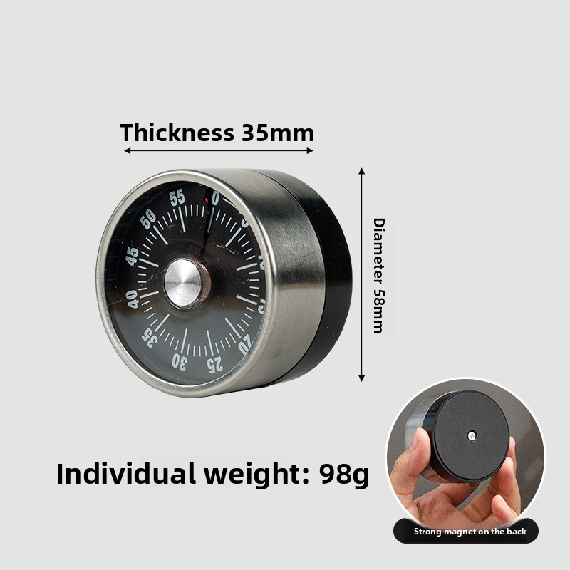 Baking Kitchen Hourly - 60Min Stainless Steel Visual Mechanical Timer