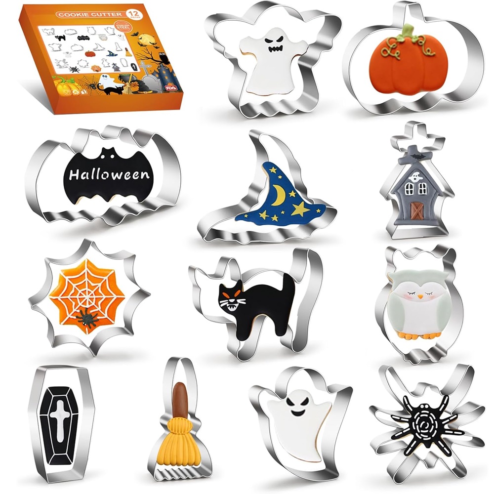 Cookie Cutter Set - Halloween Cookie Cutters Set,Stainless Steel Metal
