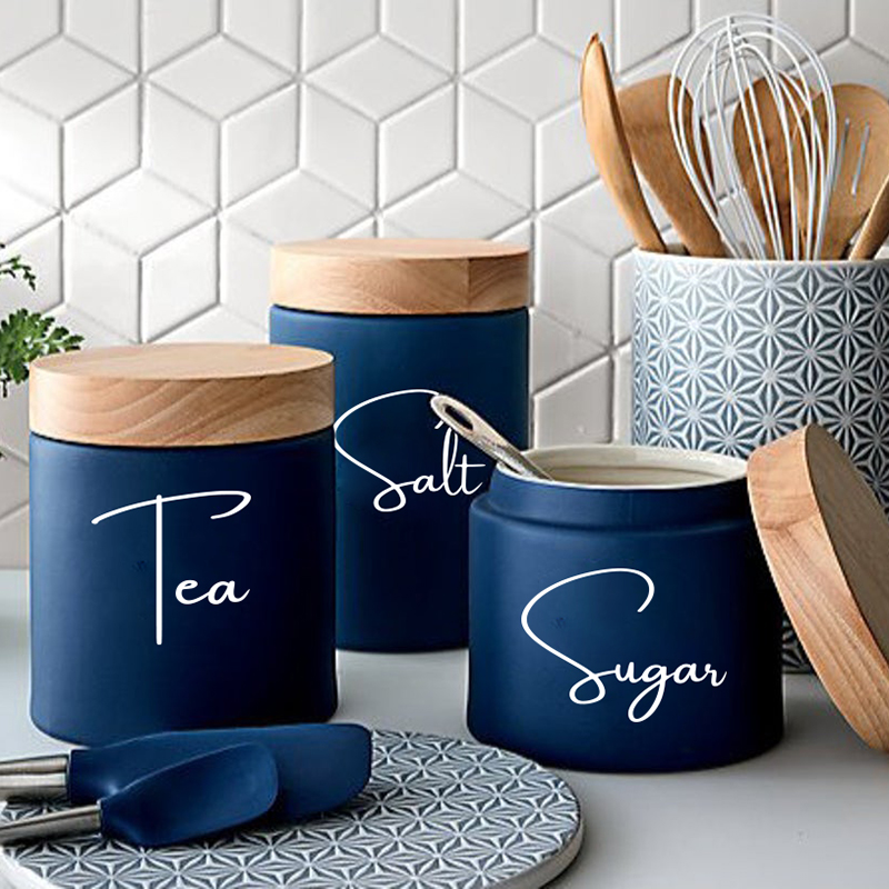 Kitchen.Baking Labels - No Jars 8Pcs Kitchen Organization Canister