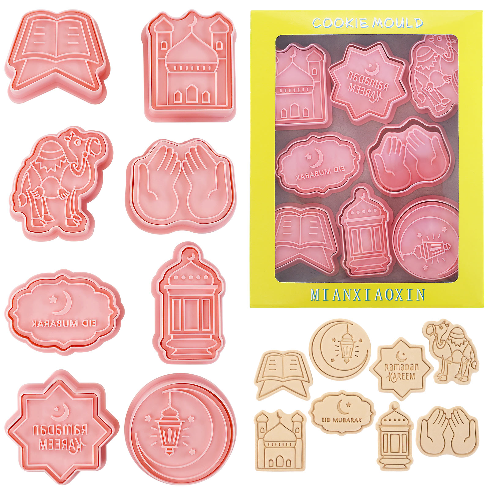 Cookie Cutter Set - 8 Pcs Eid Mubarak Cookie Cutter