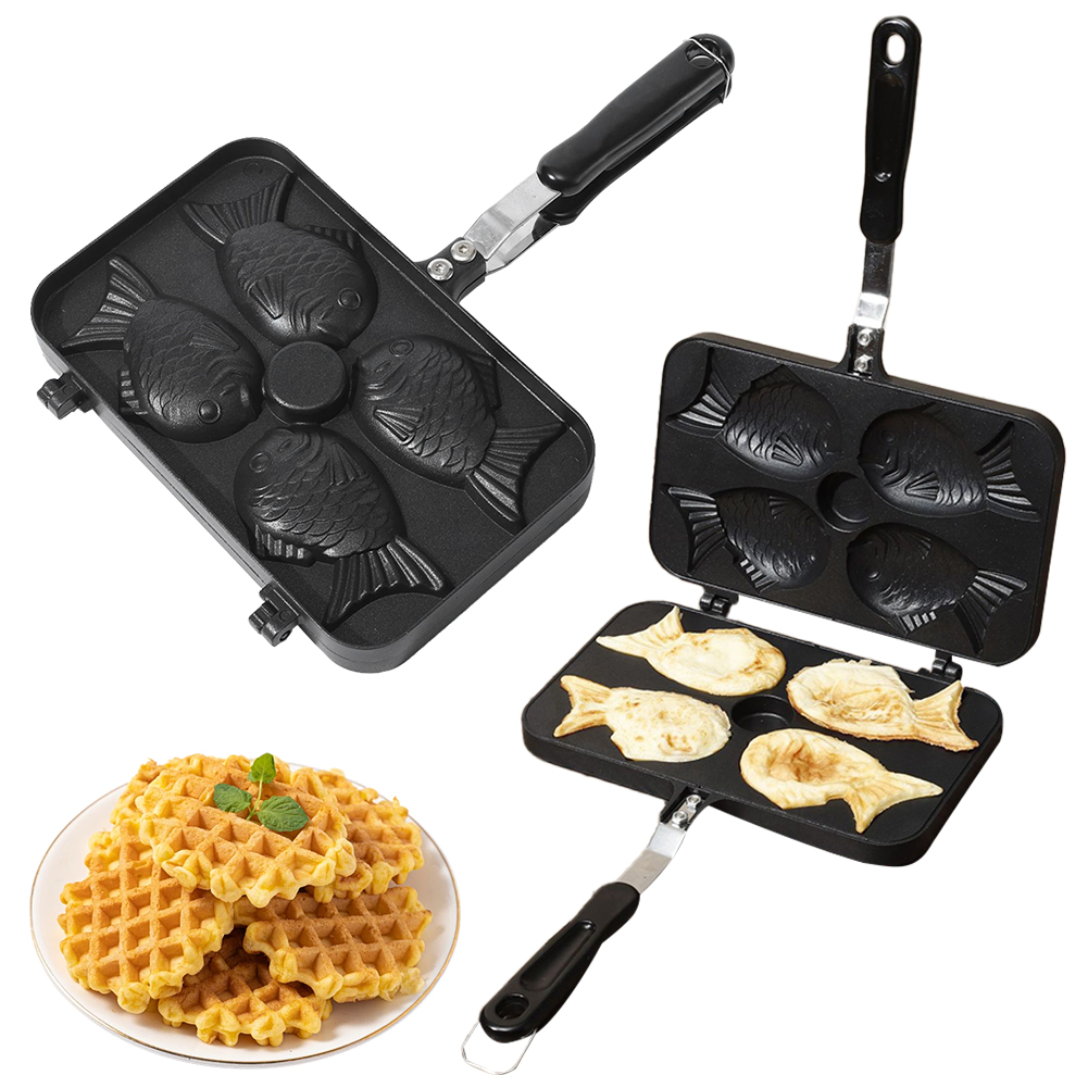 Kitchen Baking Machine - Four Fish Shaped Taiyaki Cooking Bakeware