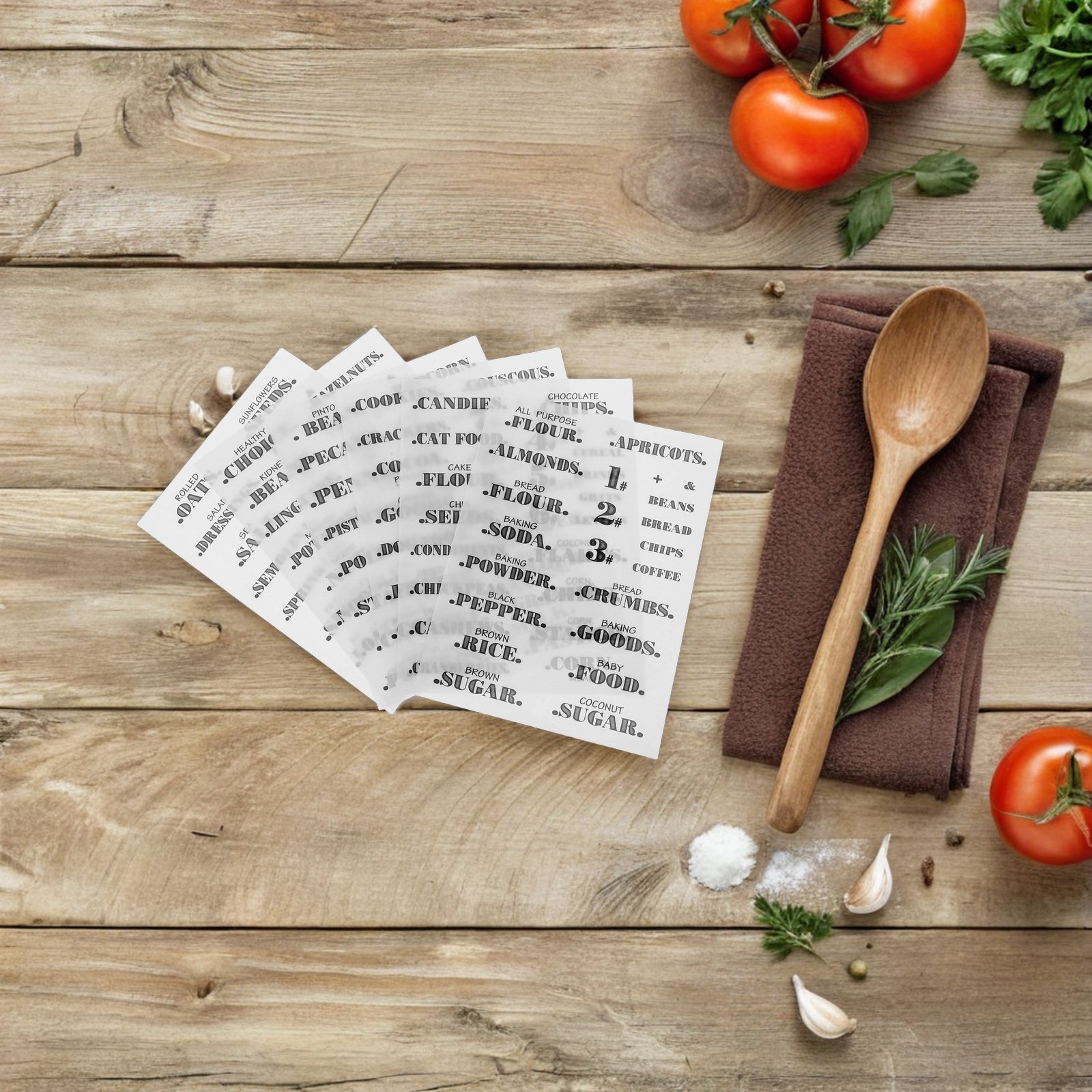 Kitchen.Baking Labels - 6Sheets Clear Waterproof Food Labels Kitchen