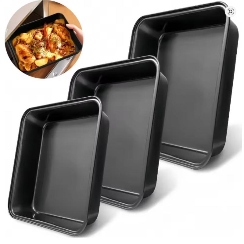 Bread Baking Kitchen Utensils - Kitchen Nonstick Rectangular Carbon Steel Roasting