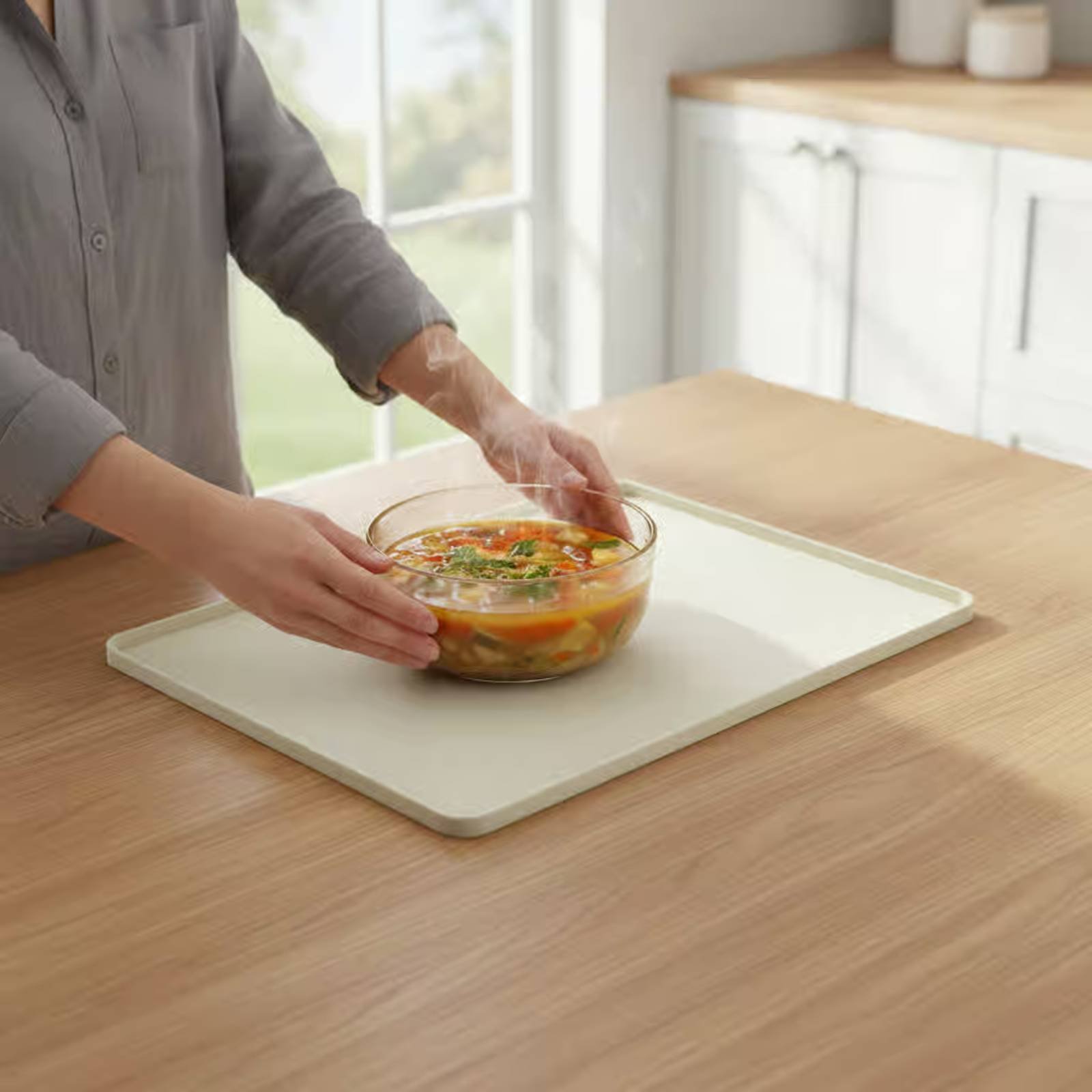 Kitchen Baking Trays - Silicone Microwave Top Mat Flexible Microwave