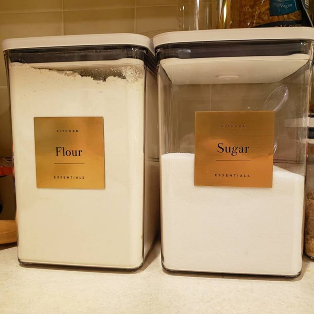 Waterproof Pantry Labels, Squa - Kitchen.Baking Labels ulasan dan harga