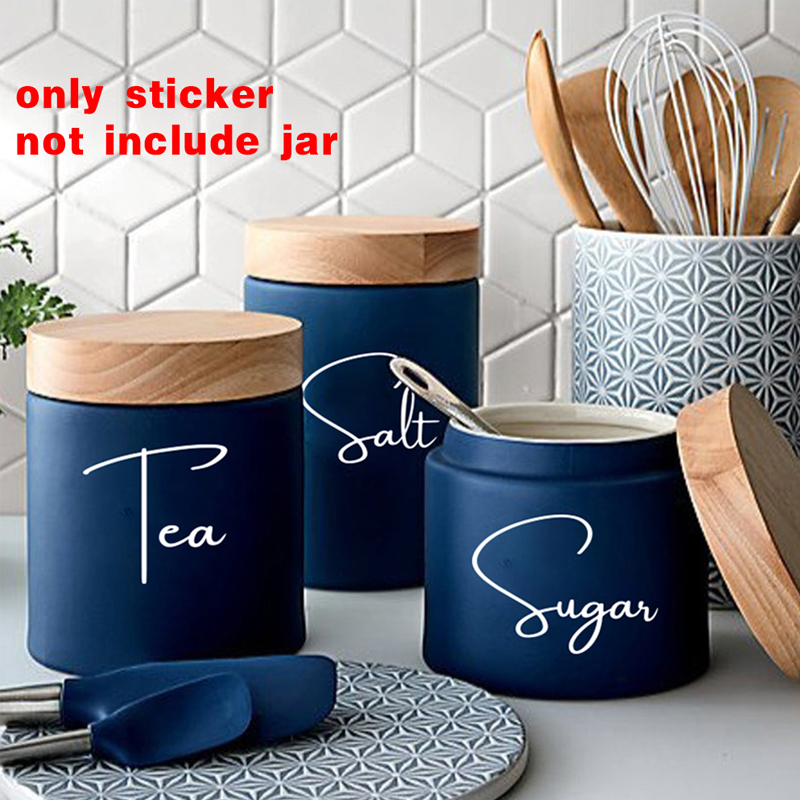 No Jars 8Pcs Kitchen Organizat - Kitchen.Baking Labels ulasan dan harga