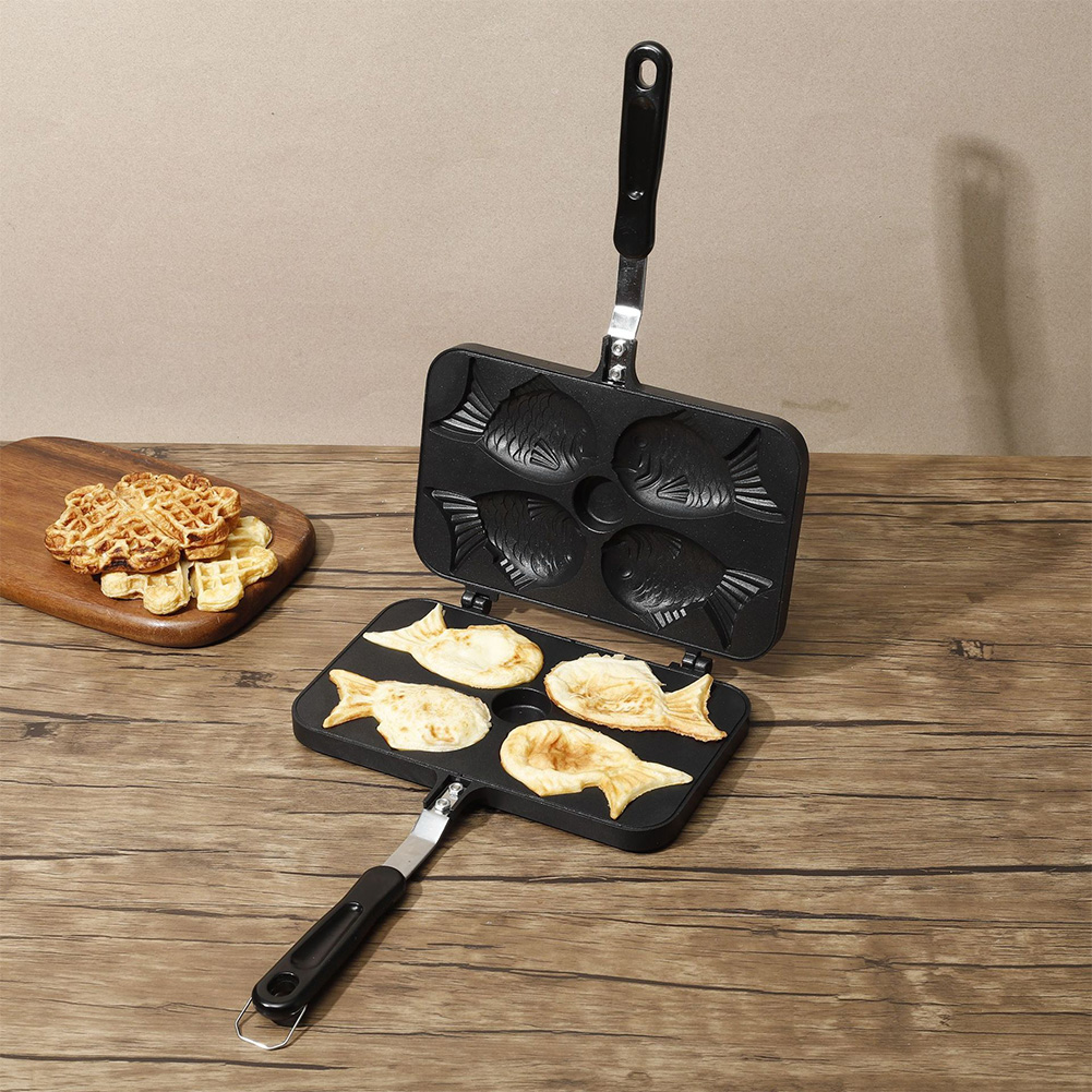 Four Fish Shaped Taiyaki Cooki - Kitchen Baking Machine ulasan dan harga