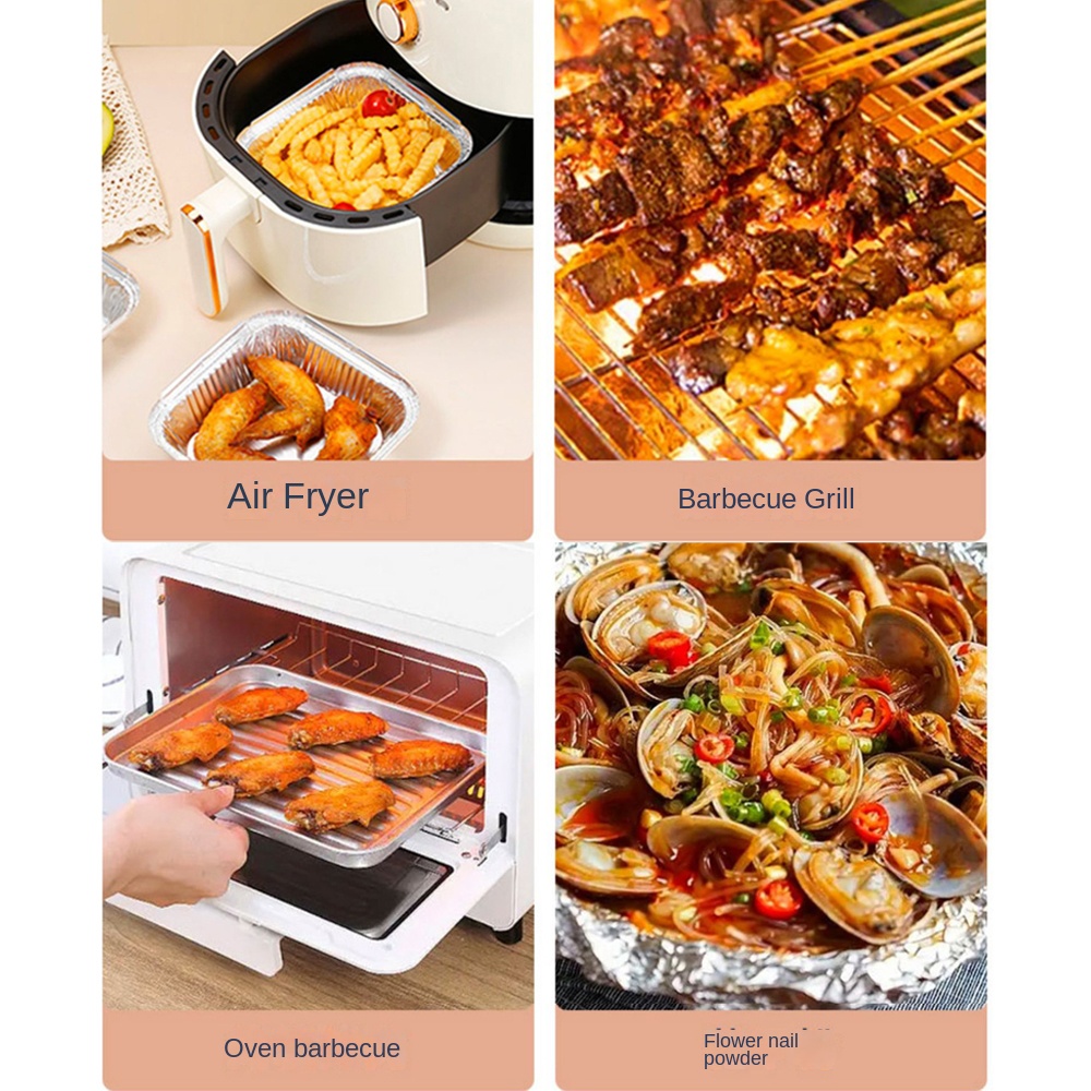 20CM Air Fryer Aluminum Foil P - Kitchen Baking Trays ulasan dan harga