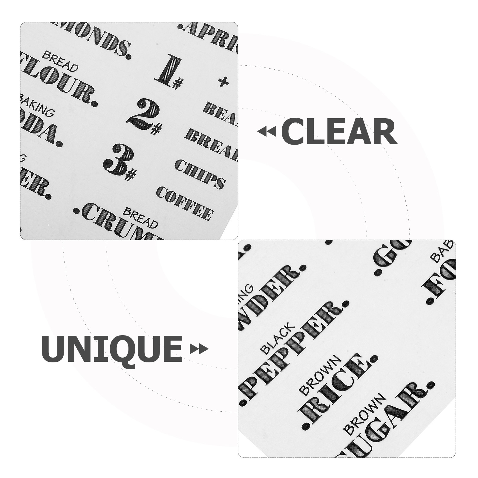 6Sheets Clear Waterproof Food  - Kitchen.Baking Labels ulasan dan harga