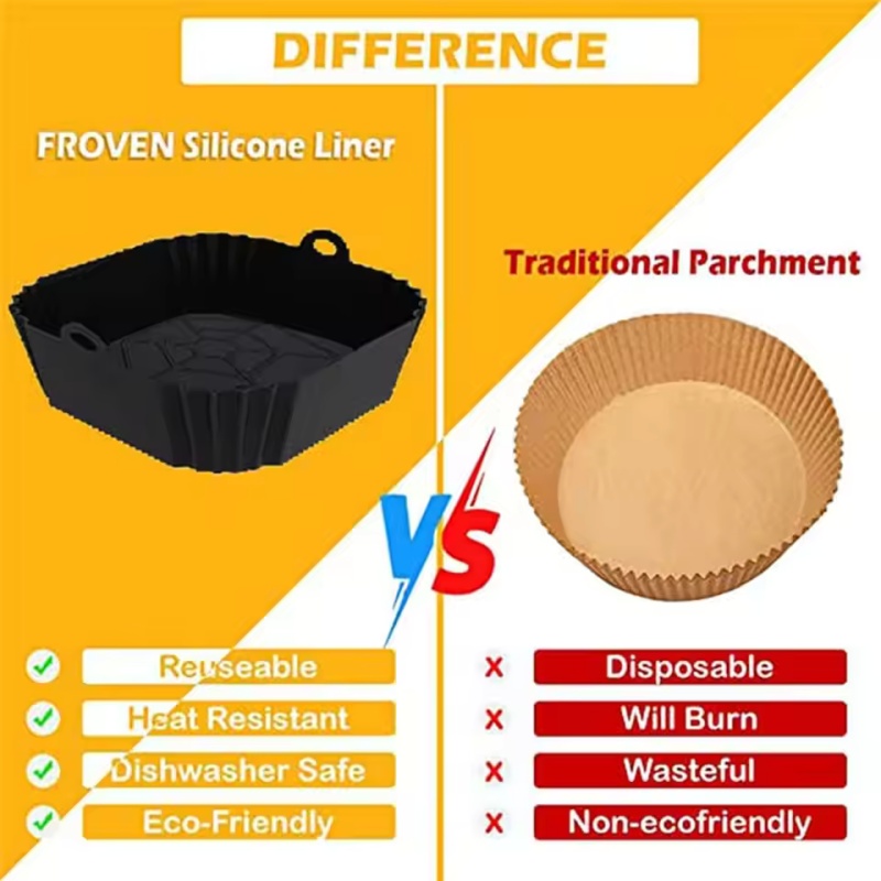 1pc Silicone Air Fryer Pot Tra - Kitchen Baking Trays ulasan dan harga