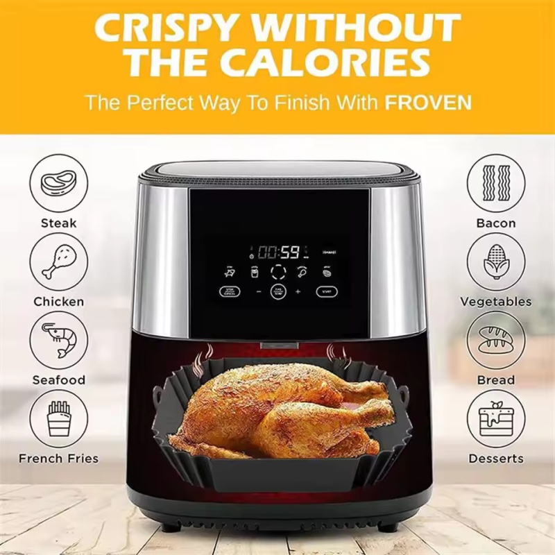 1pc Silicone Air Fryer Pot Tra - Kitchen Baking Trays ulasan dan harga