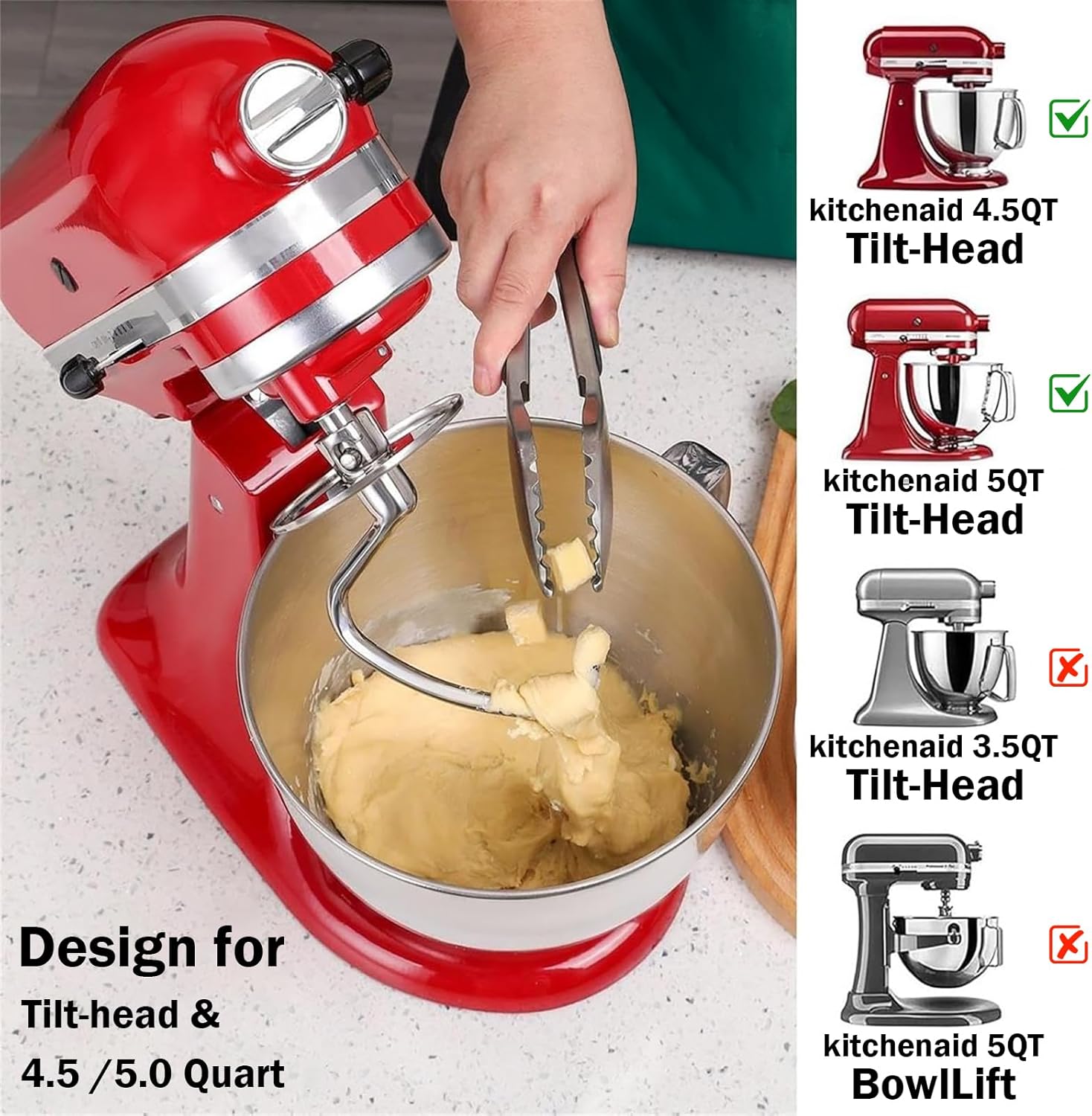 Stainless Steel Dough Hook Wit - Kitchenaid Baking Set ulasan dan harga