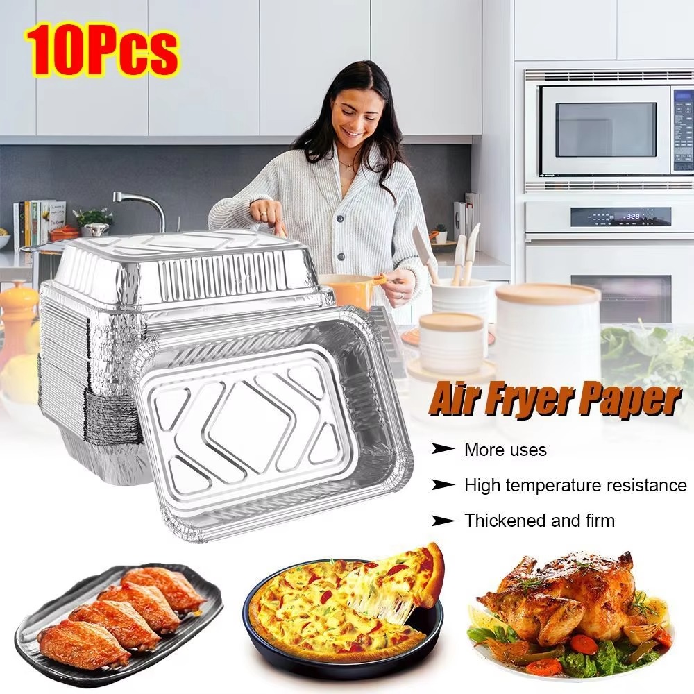 10PCS With Lids Aluminum Foil  - Kitchen Baking Trays ulasan dan harga