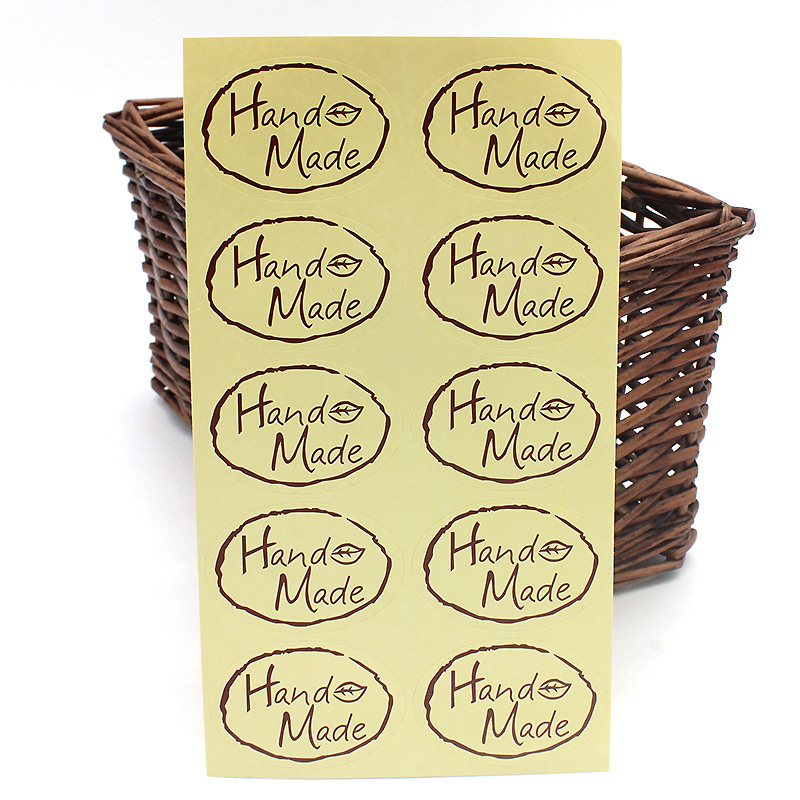 100pcs Handmade Oval Shape Sea - Kitchen.Baking Labels ulasan dan harga