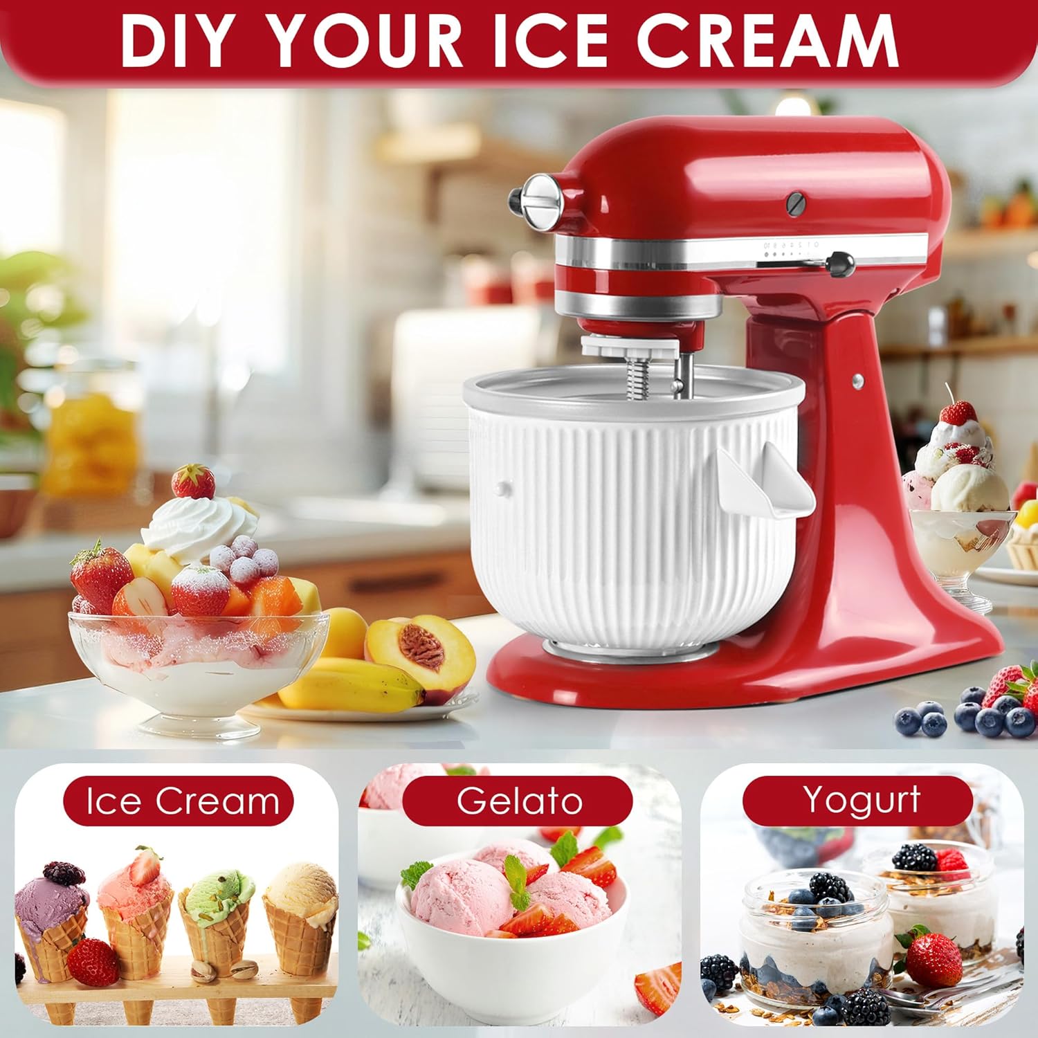 Ice Cream Maker Attachment for - Kitchenaid Baking Set ulasan dan harga