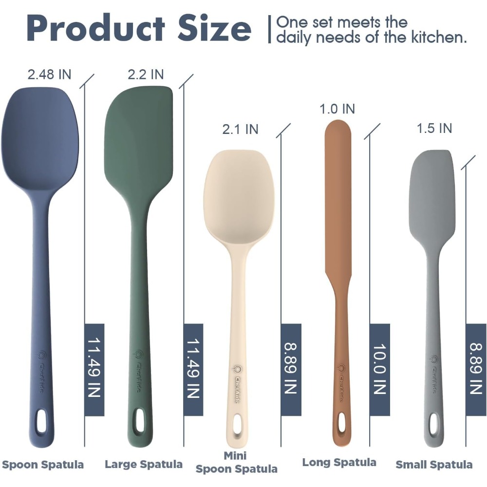 5 Piece Silicone Spatula Set F - Baking Kitchen Set Up ulasan dan harga