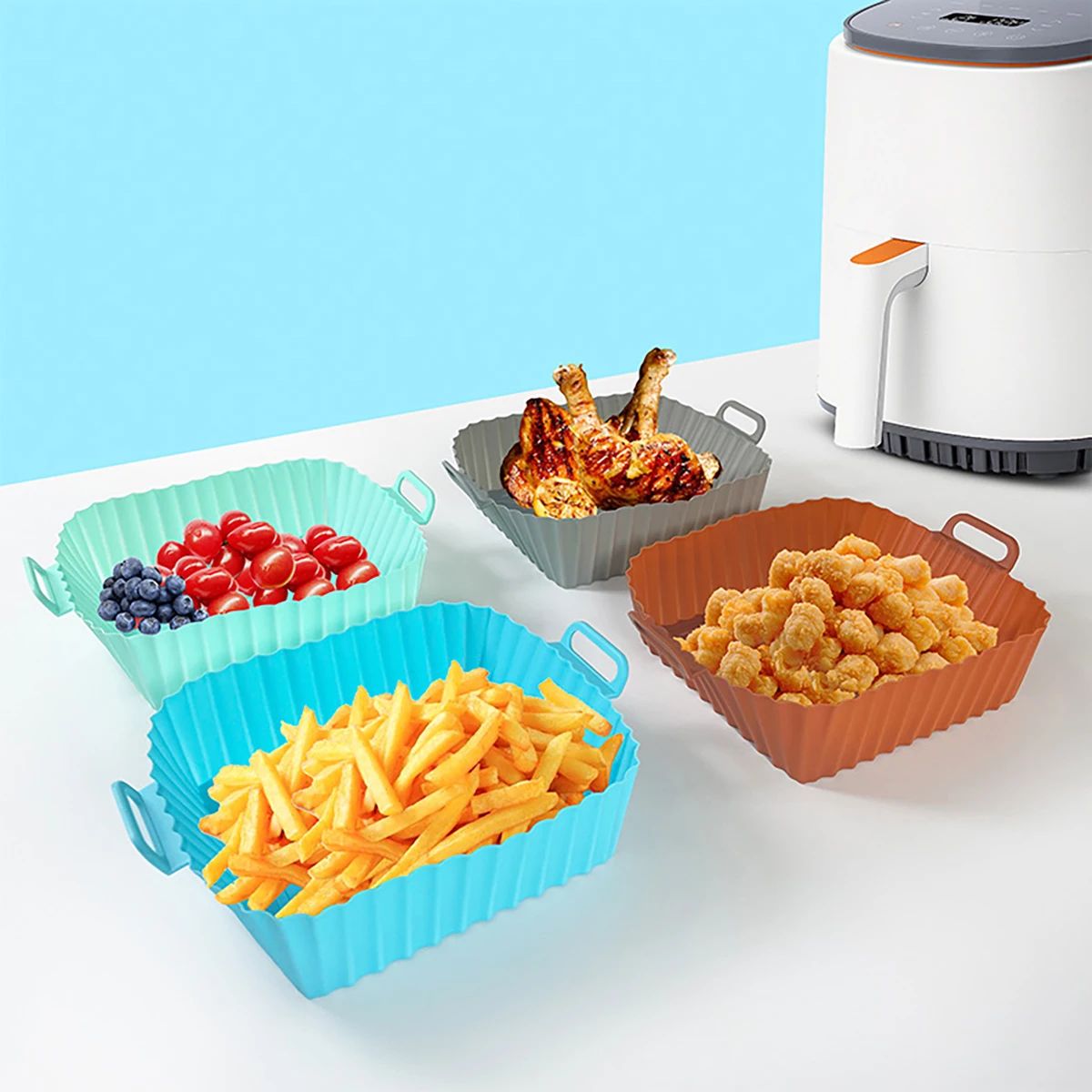 Silicone Fryer Mold Air Fryer  - Kitchen Baking Trays ulasan dan harga