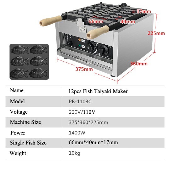 12pcs Mini Fish Shape Taiyaki  - Kitchen Baking Machine ulasan dan harga